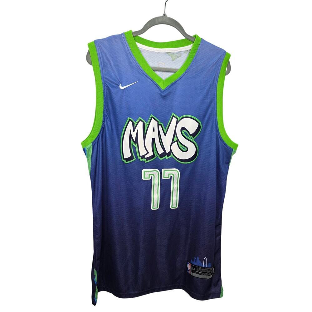 Nike Dallas Mavericks Luka Doncic #77 Swingman Jersey Men's XXL Size 54 Blue NBA
